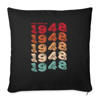 Vintage 1948 Cadeaux Légende pour 75 ans - 75ème - Housse de coussin décorative 45 x 45 cm - noir - Devant
