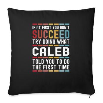 Caleb Nom personnalisé drôle anniversaire Noël - Housse de coussin décorative 45 x 45 cm - noir - Devant