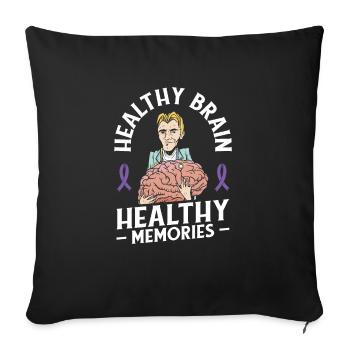 Alzheimer's Awareness Brain Doctors Health - Sofa pillowcase 17,3'' x 17,3'' (45 x 45 cm) - black - Front