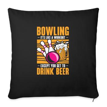 Bowling Women Bowler Strike - Sofa pillowcase 17,3'' x 17,3'' (45 x 45 cm) - black - Front