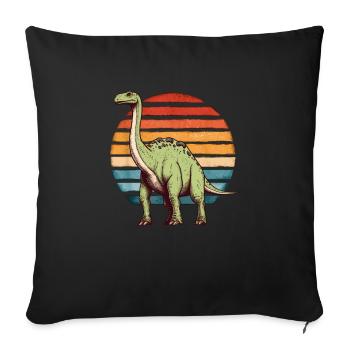 Brachiosaurus dinosaure Dino Paléontologue - Housse de coussin décorative 45 x 45 cm - noir - Devant
