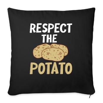 Funny Root Vegetable Potato Pun - Sofa pillowcase 17,3'' x 17,3'' (45 x 45 cm) - black - Front