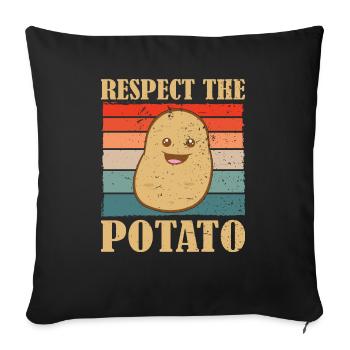 Funny Root Vegetable Potato Pun - Sofa pillowcase 17,3'' x 17,3'' (45 x 45 cm) - black - Front