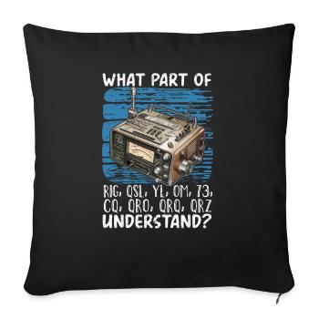 Ham Radio Operator Morse Code Radioactivity - Sofa pillowcase 17,3'' x 17,3'' (45 x 45 cm) - black - Front