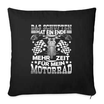 Motorrad Rente Das Schuften hat ein Ende - Sofakissenbezug 45 x 45 cm - Schwarz - Vorne