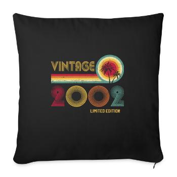 Classic 2002 - 21st Birthday 21 Year Old Vintage - Sofa pillowcase 17,3'' x 17,3'' (45 x 45 cm) - black - Front