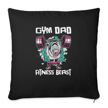 Fitness Fathers Day Gym Workout Training Coach - Sofa pillowcase 17,3'' x 17,3'' (45 x 45 cm) - black - Front