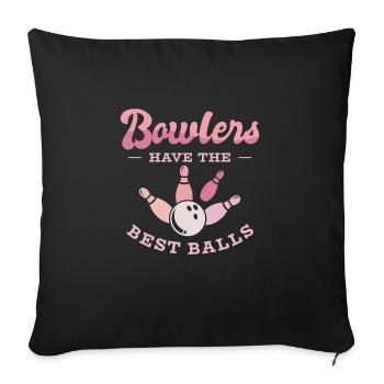 Bowling Femmes Bowler Ball Strike - Housse de coussin décorative 45 x 45 cm - noir - Devant