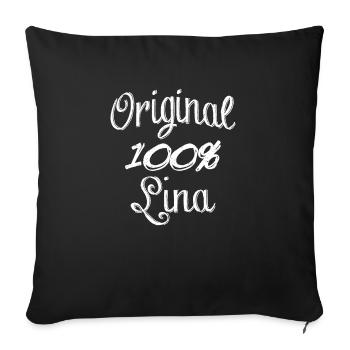 Original 100% Lina - Housse de coussin décorative 45 x 45 cm - noir - Devant