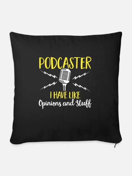 Podcaster Podcast - Sofakissenbezug 45 x 45 cm - Schwarz
