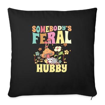 Somebody's Feral Hubby Wild Family Opossum - Sofakissenbezug 45 x 45 cm - Schwarz - Vorne