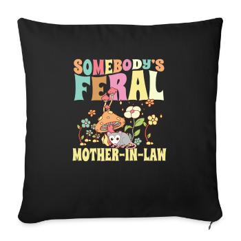Somebody's Feral Mother-In-Law Wild Opossum - Sofa pillowcase 17,3'' x 17,3'' (45 x 45 cm) - black - Front
