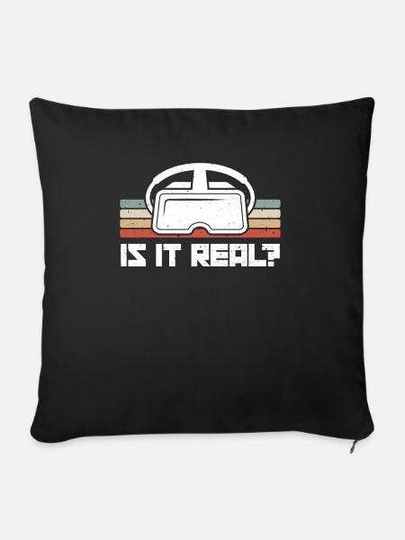 Virtual Reality VR Geschenk - Sofakissenbezug 45 x 45 cm - Schwarz