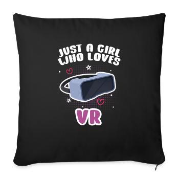 Virtual Reality VR Geschenk - Sofakissenbezug 45 x 45 cm - Schwarz - Vorne