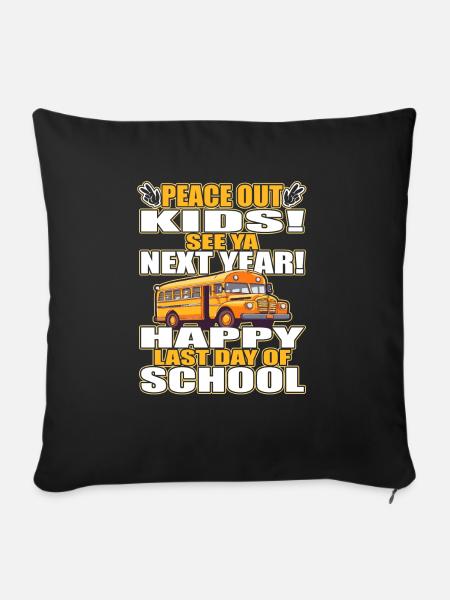 Schulbuswärter - Schulbusfahrer - Sofakissenbezug 45 x 45 cm - Schwarz