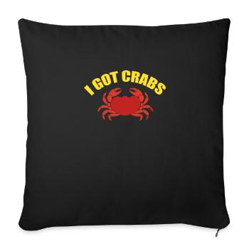 Crab Eating Crabs Lover Lobster Crabbing Seafood - Sofa pillowcase 17,3'' x 17,3'' (45 x 45 cm) - black - Front