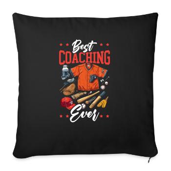 Baseballtrainer Baseballspieler Baseball-Mannschaftssport - Sofakissenbezug 45 x 45 cm - Schwarz - Vorne