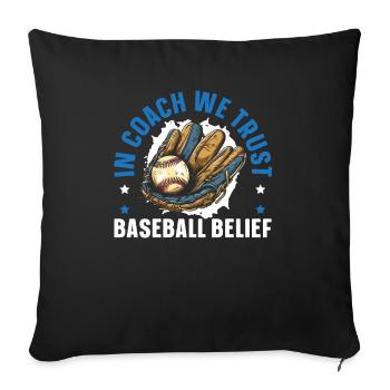 Baseballtrainer Baseballspieler Baseball-Mannschaftssport - Sofakissenbezug 45 x 45 cm - Schwarz - Vorne