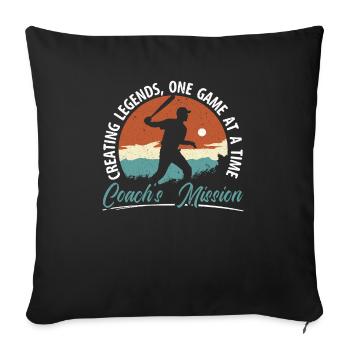 Entraîneur de baseball Joueur de baseball Sport d’équipe de baseball - Housse de coussin décorative 45 x 45 cm - noir - Devant