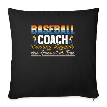 Entraîneur de baseball Joueur de baseball Sport d’équipe de baseball - Housse de coussin décorative 45 x 45 cm - noir - Devant