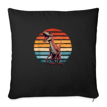 Velociraptor Dinosaure Dino Paléontologue - Housse de coussin décorative 45 x 45 cm - noir - Devant