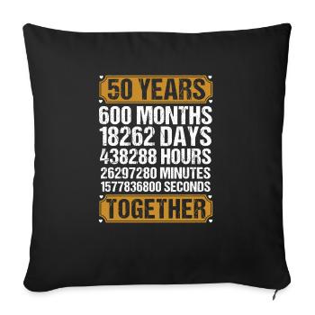 50. Wedding Anniversary Husband Wife Marriage Relationship - Sofa pillowcase 17,3'' x 17,3'' (45 x 45 cm) - black - Front