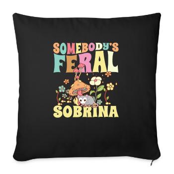 Somebody's Feral Sobrina Spanish Niece Wild - Sofa pillowcase 17,3'' x 17,3'' (45 x 45 cm) - black - Front
