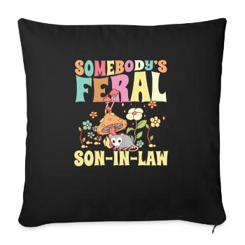 Somebody's Feral Son-In-Law Wild Opossum Mushroom - Sofa pillowcase 17,3'' x 17,3'' (45 x 45 cm) - black - Front