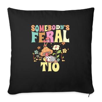 Quelqu’un Feral Tio Oncle Espagnol Famille Sauvage - Housse de coussin décorative 45 x 45 cm - noir - Devant