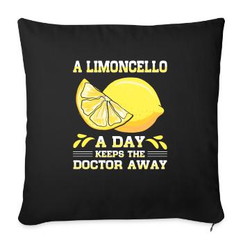 Italienischer Limoncello-liebhaber - Sofakissenbezug 45 x 45 cm - Schwarz - Vorne