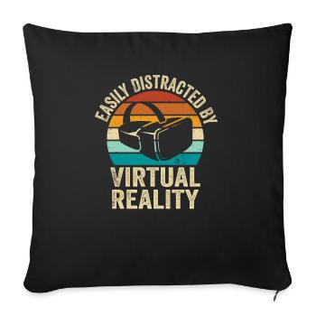 Virtual Reality VR Geschenk - Sofakissenbezug 45 x 45 cm - Schwarz - Vorne
