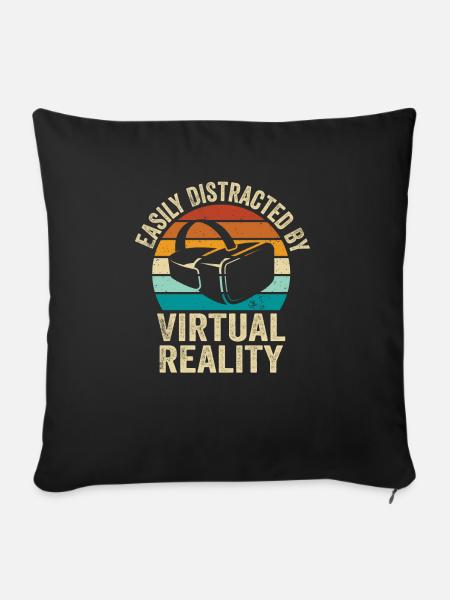 Virtual Reality VR Geschenk - Sofakissenbezug 45 x 45 cm - Schwarz
