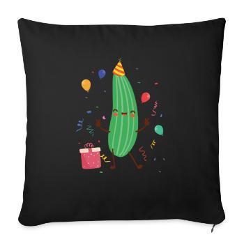 Courgette - Sofa pillowcase 17,3'' x 17,3'' (45 x 45 cm) - black - Front