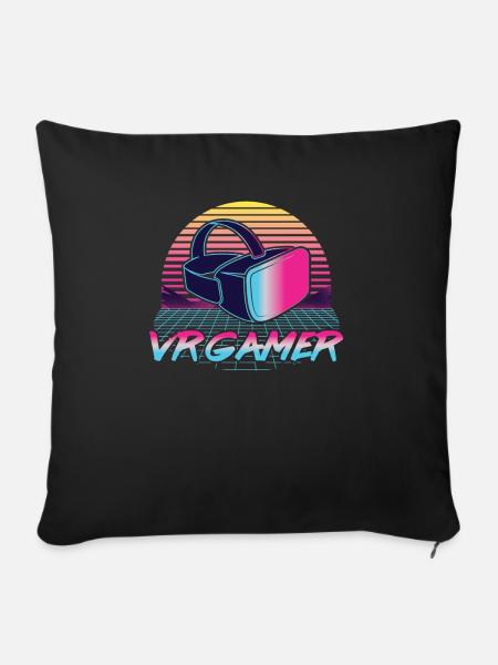 Virtual Reality VR Geschenk - Sofakissenbezug 45 x 45 cm - Schwarz