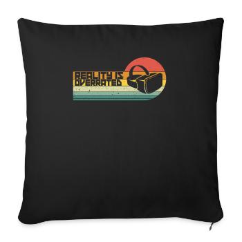 Virtual Reality VR Geschenk - Sofakissenbezug 45 x 45 cm - Schwarz - Vorne