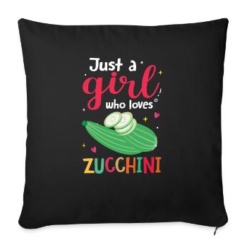 Courgette - Sofa pillowcase 17,3'' x 17,3'' (45 x 45 cm) - black - Front