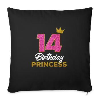 14 Birthday Princess Birthday Party Birthday - Sofa pillowcase 17,3'' x 17,3'' (45 x 45 cm) - black - Front