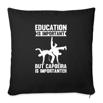L’éducation est importante, mais la capoeira est plus importante - Housse de coussin décorative 45 x 45 cm - noir - Devant