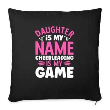 La fille est mon nom Le cheerleading est mon jeu - Housse de coussin décorative 45 x 45 cm - noir - Devant