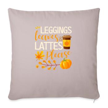 Jambières, feuilles et café au lait, s’il vous plaît drôle - Housse de coussin décorative 45 x 45 cm - taupe clair - Devant