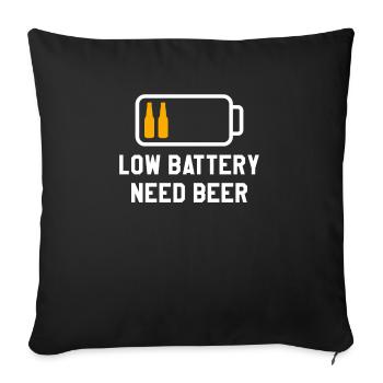 Low Battery Need Beer Brewing Brew Brewer - Sofa pillowcase 17,3'' x 17,3'' (45 x 45 cm) - black - Front