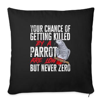 Graupapagei African Grey Parrot Papagei - Sofa pillowcase 17,3'' x 17,3'' (45 x 45 cm) - black - Front