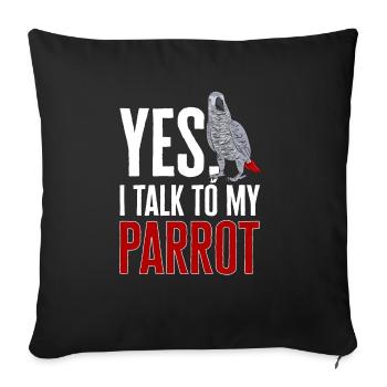 Graupapagei African Grey Parrot Papagei - Sofa pillowcase 17,3'' x 17,3'' (45 x 45 cm) - black - Front