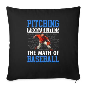 Baseball Mathe-Liebhaber Mathematiker Baseballspieler - Sofakissenbezug 45 x 45 cm - Schwarz - Vorne