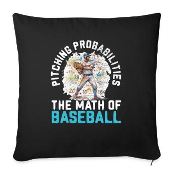 Baseball Mathe-Liebhaber Mathematiker Baseballspieler - Sofakissenbezug 45 x 45 cm - Schwarz - Vorne