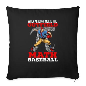 Amateur de mathématiques de baseball Mathématicien Joueur de baseball - Housse de coussin décorative 45 x 45 cm - noir - Devant