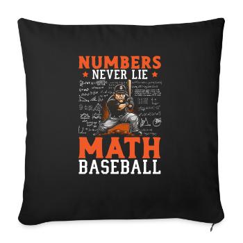 Amateur de mathématiques de baseball Mathématicien Joueur de baseball - Housse de coussin décorative 45 x 45 cm - noir - Devant