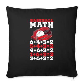 Amateur de mathématiques de baseball Mathématicien Joueur de baseball - Housse de coussin décorative 45 x 45 cm - noir - Devant