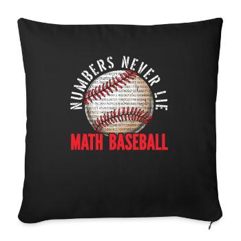Amateur de mathématiques de baseball Mathématicien Joueur de baseball - Housse de coussin décorative 45 x 45 cm - noir - Devant