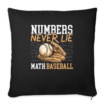 Amateur de mathématiques de baseball Mathématicien Joueur de baseball - Housse de coussin décorative 45 x 45 cm - noir - Devant